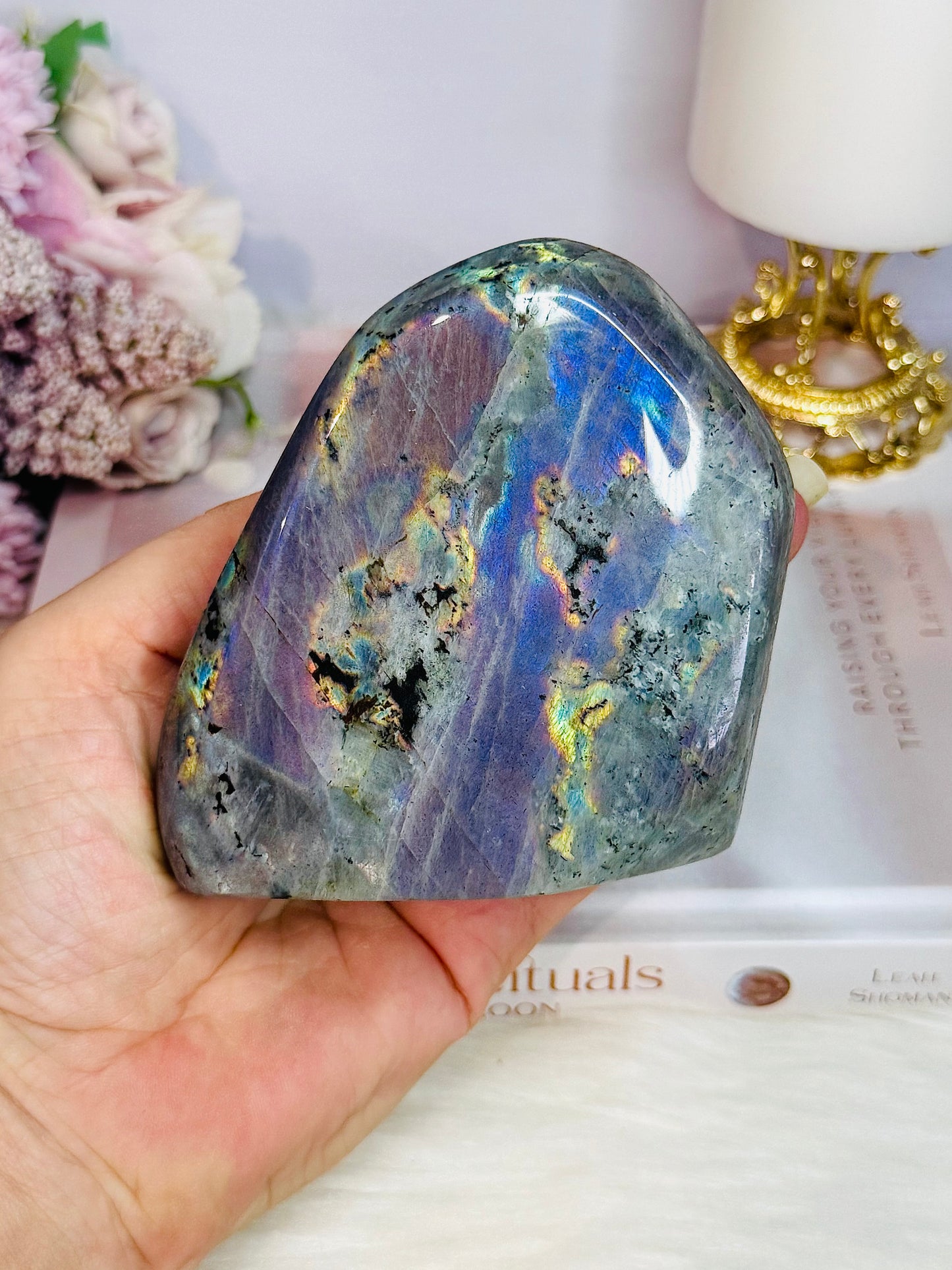 Incredibly Gorgeous Large Polished Labradorite Freeform with Amazing Flash 624grams