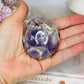 Large Chevron Amethyst Palm Stone (stand is display only)