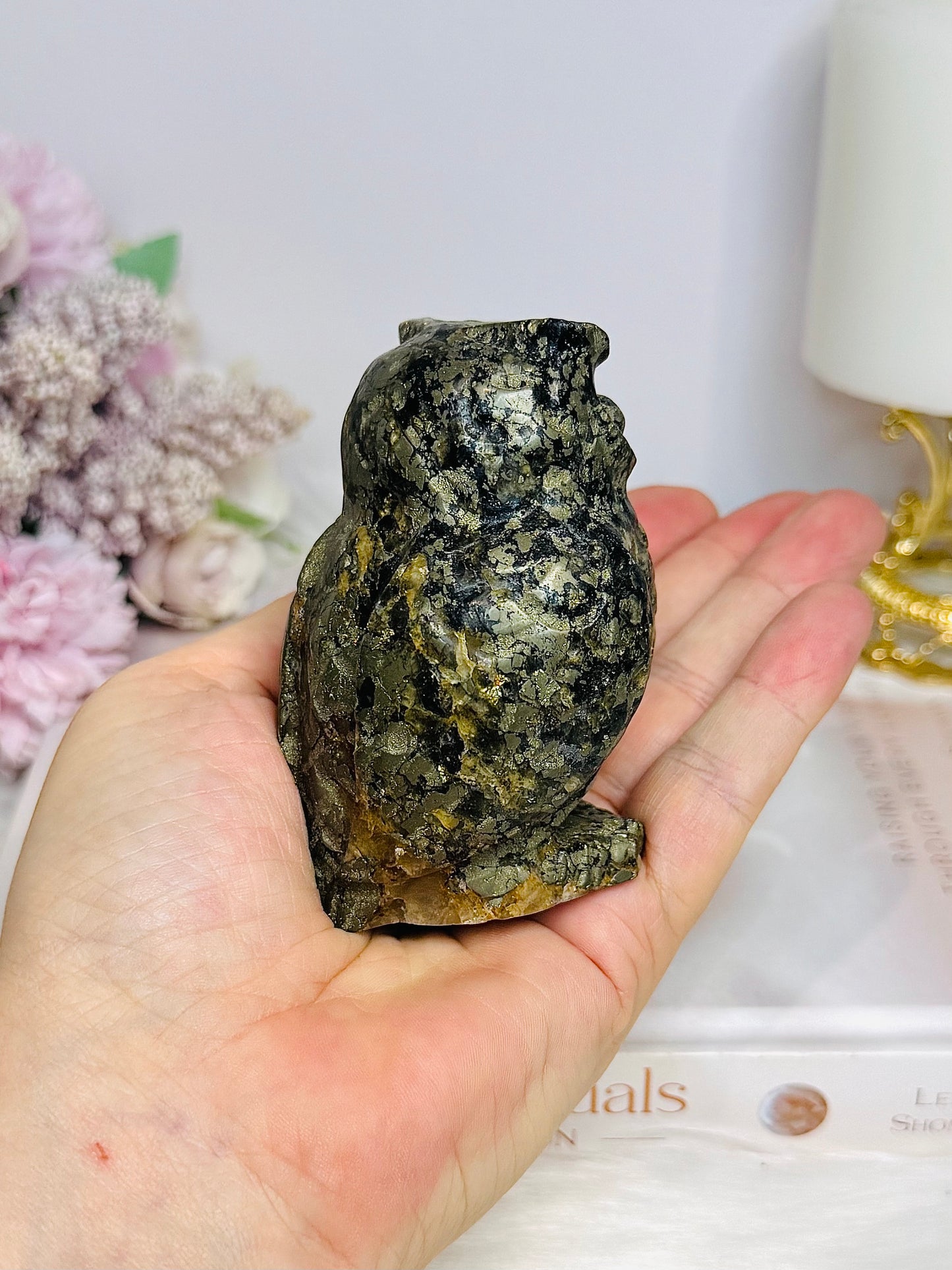 Large Pyrite Owl 8cm 461g