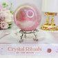 Angel Aura Rose Quartz Sphere Large 452grams On Stand