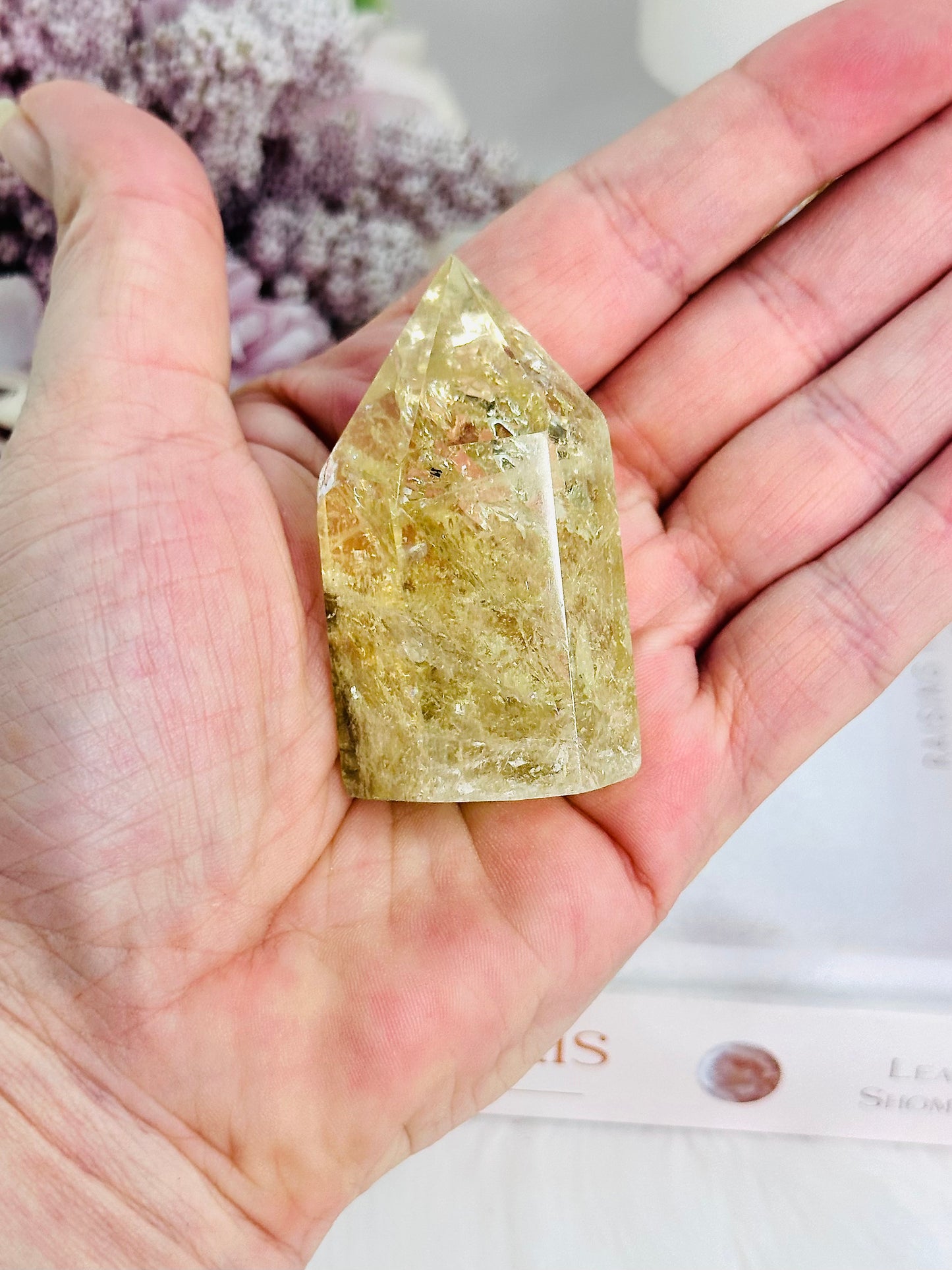 Super Cute Citrine Point | Tower with Rainbows 6cm