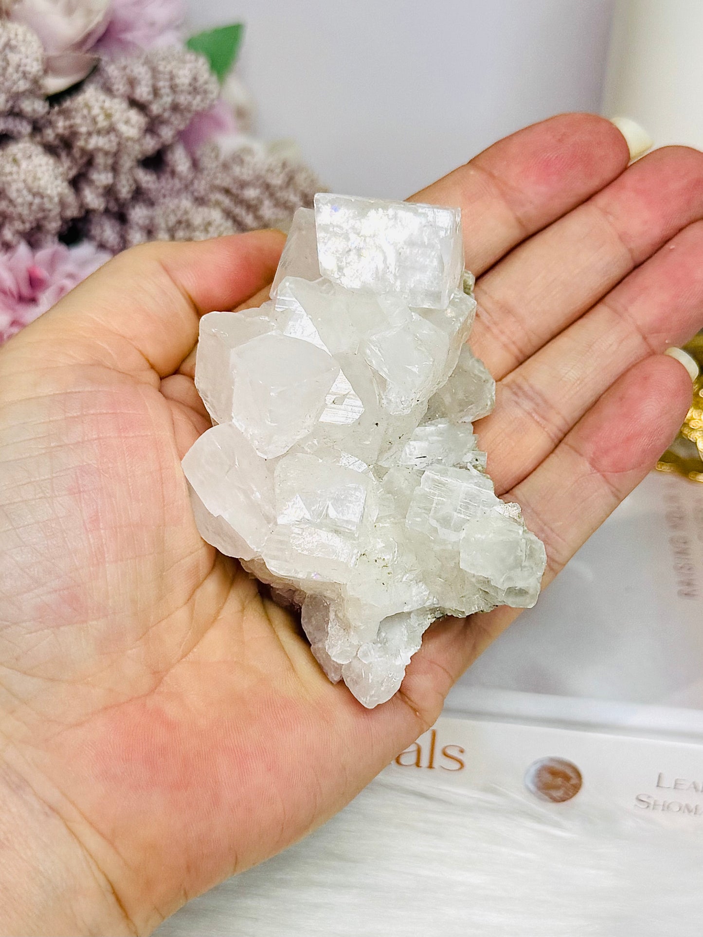 Natural Apophyllite Specimen with Fluorite Inclusion 145g