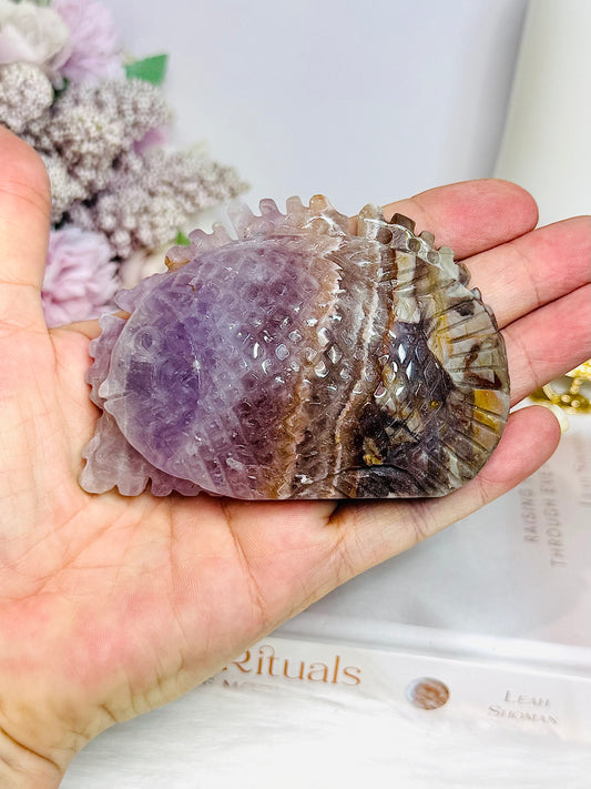 Amethyst X Agate Carved Fish 8cm