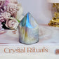 Gorgeous 6cm Angel Aura Druzy Agate Cylinder | Tower