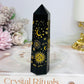 Black Obsidian Gold Sun & Moon Tower 10cm