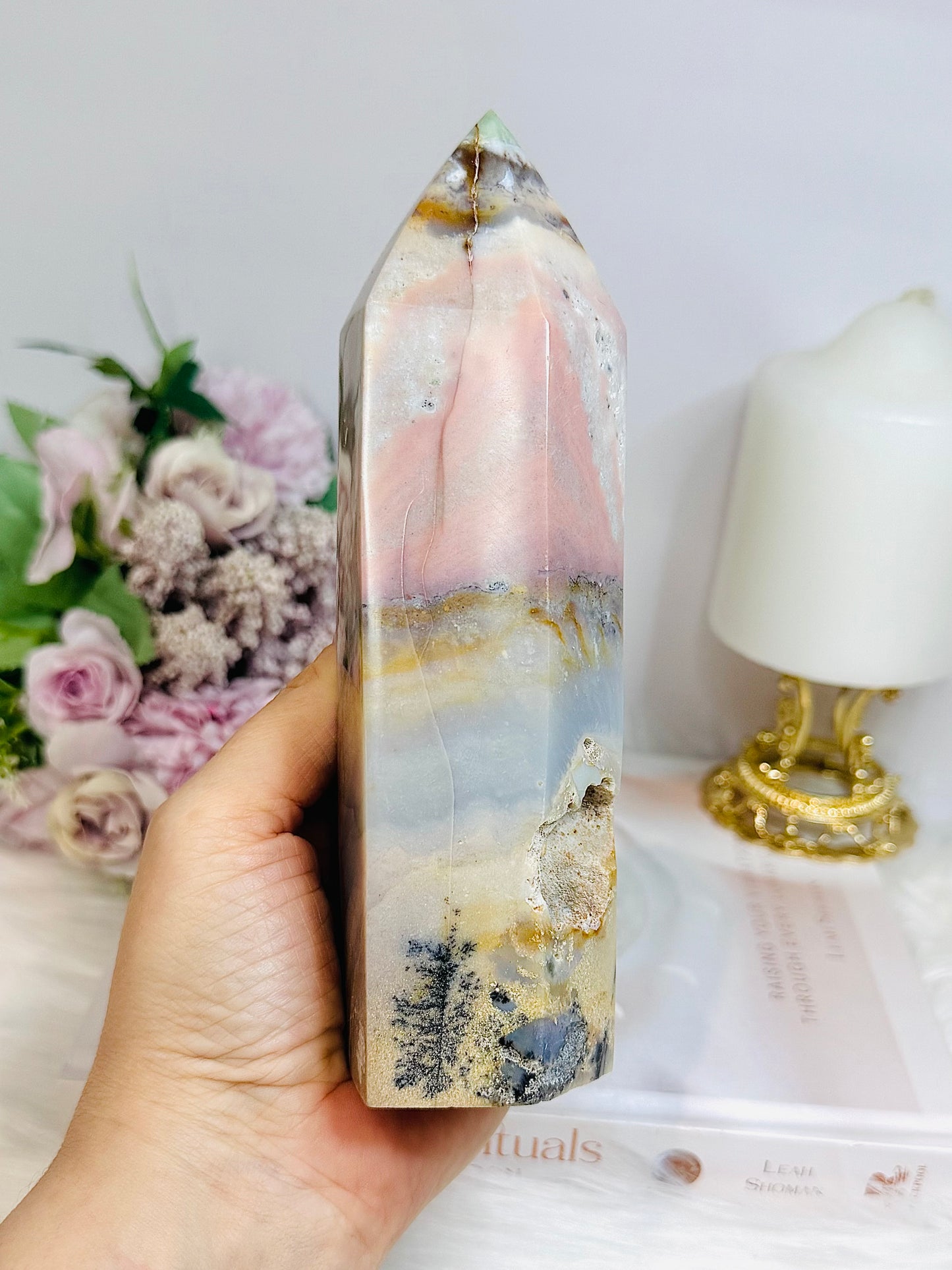 Large Ocean Jasper Druzy Tower 17cm 716g
