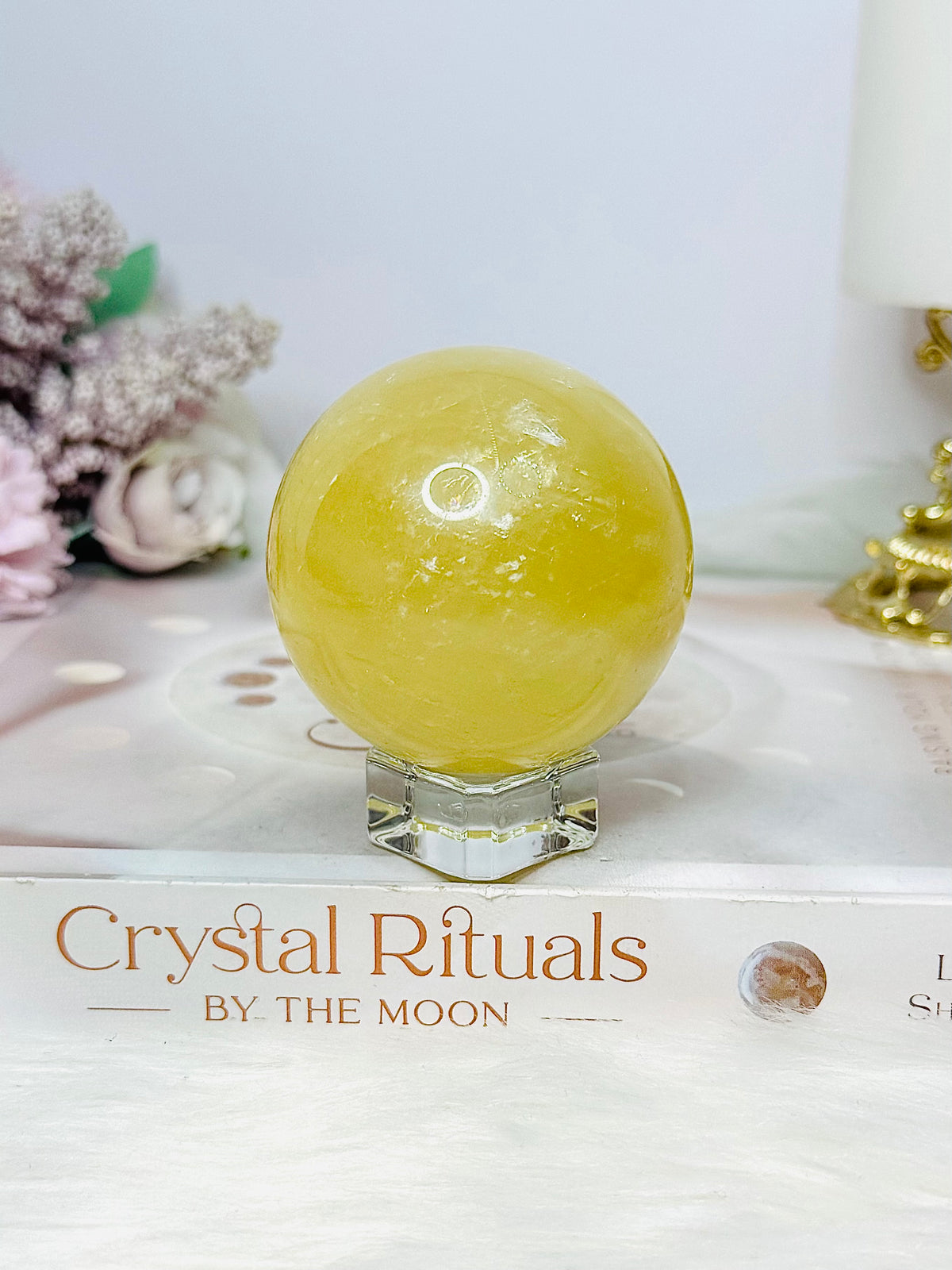 Golden Healer Quartz Sphere on Stand 248g