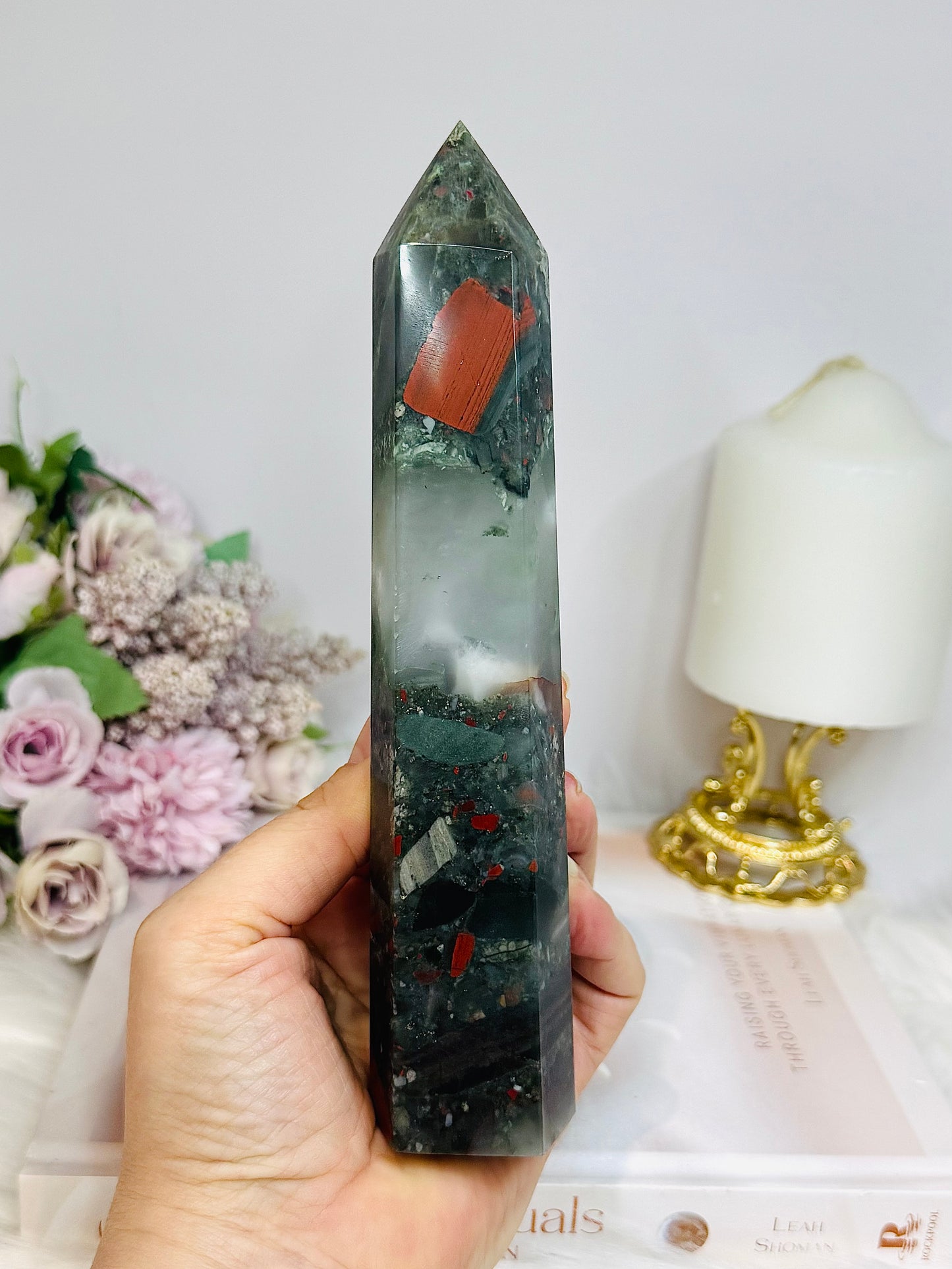 Large Bloodstone Tower 18cm