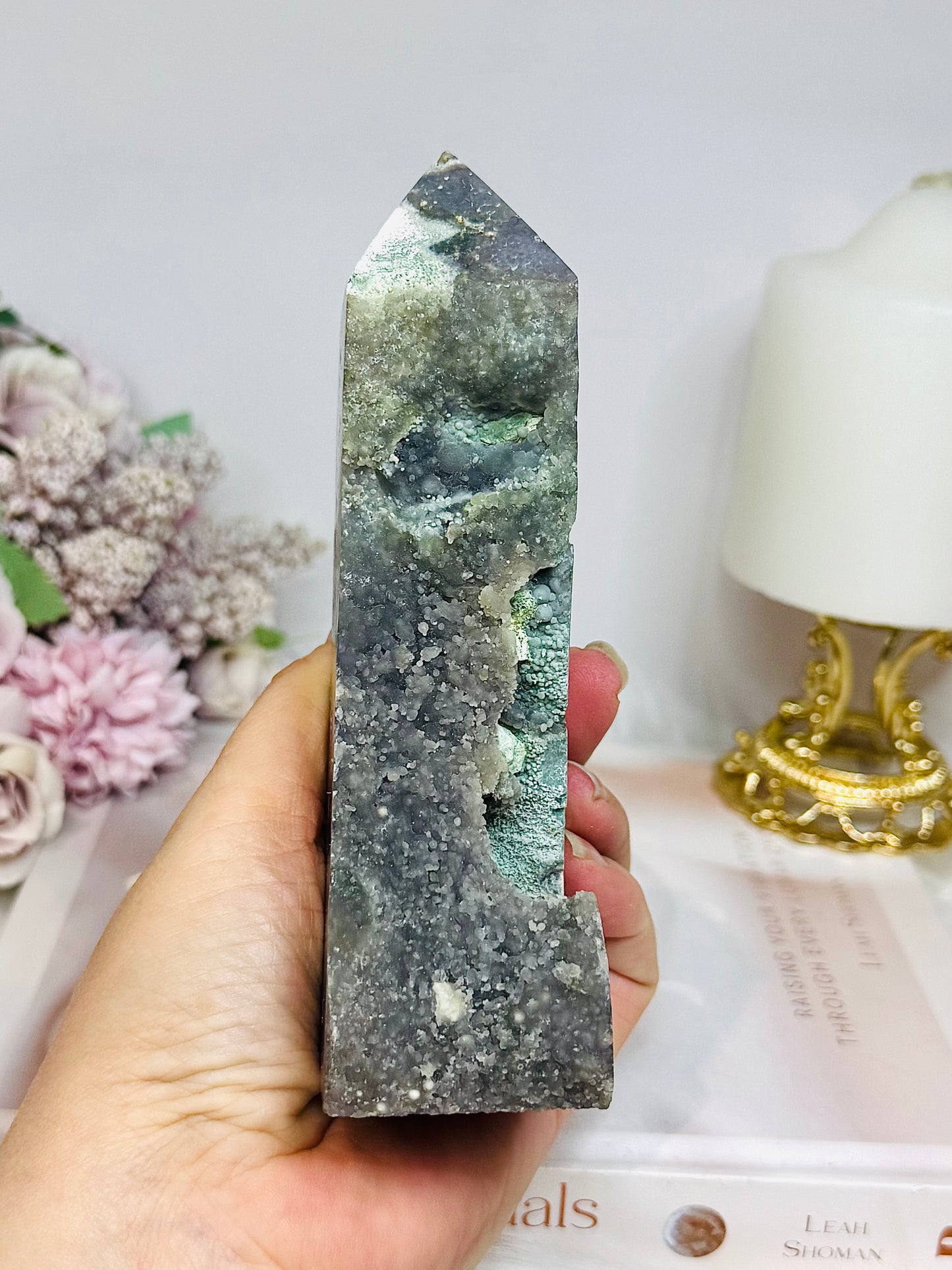 Large Grape Agate Tower 14cm 441g