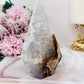 Chunky 13cm Druzy Agate Diamond Cut Tower 349gram From Brazil