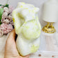 Large Lemon Serpentine Jade Pregnant Woman Carving 15cm 1.02KG