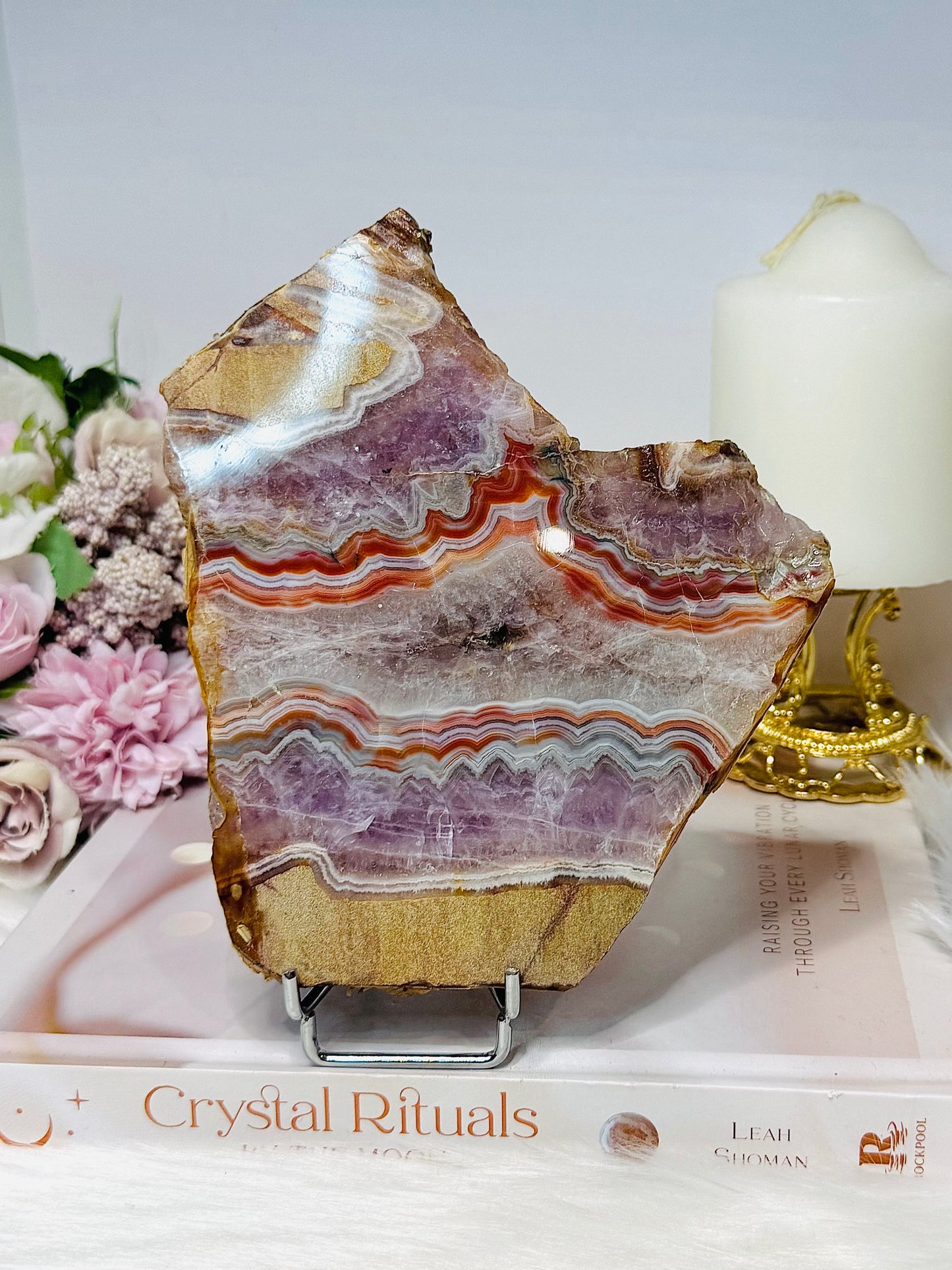 Large Natural Crazy Lace Amethyst Slab 16cm 430g