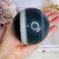 Natural Large Tai Chi Stone (White Quartz & Black Jasper) Sphere On Stand 895grams