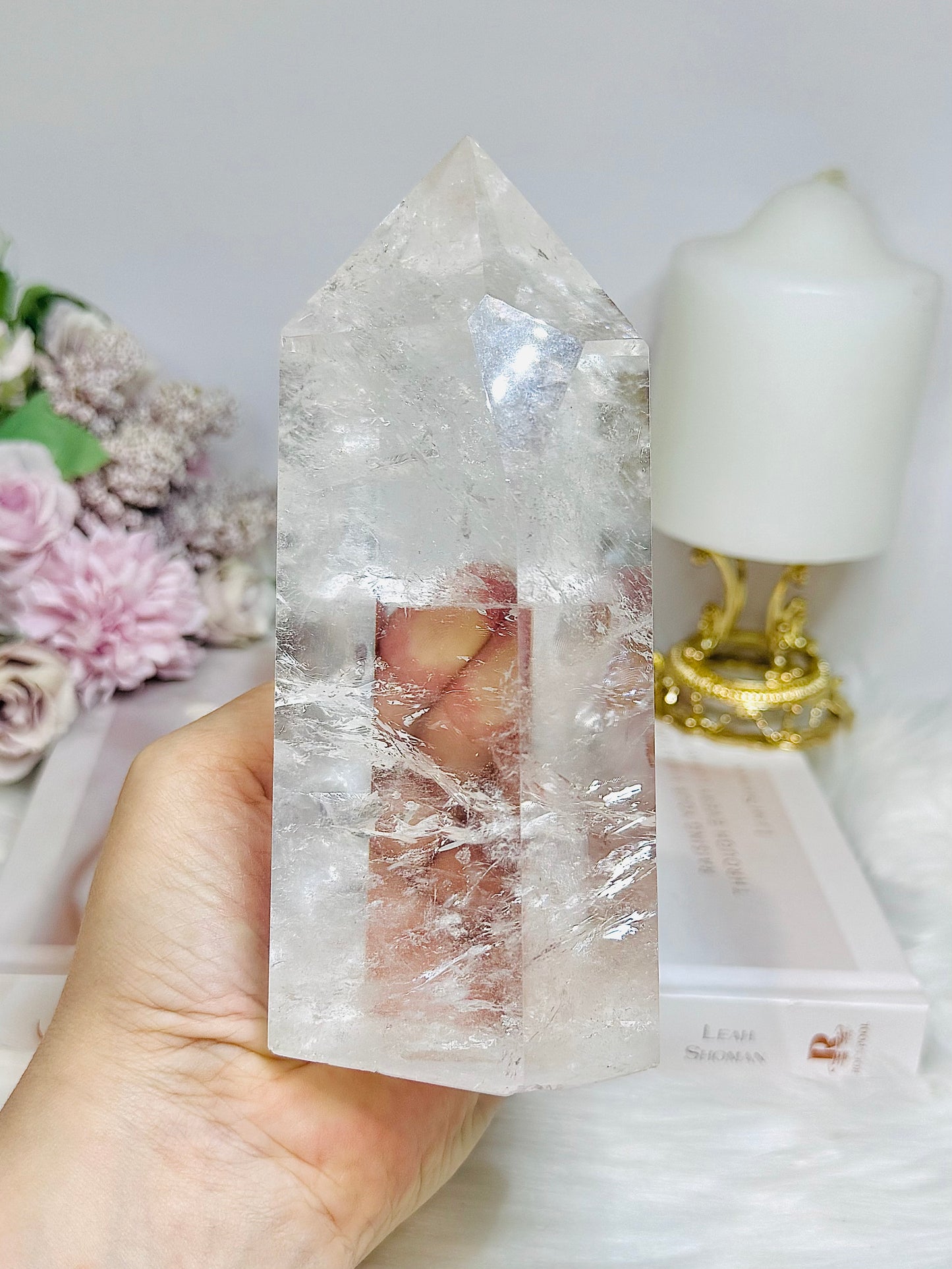 High Grade AAA Clear Quartz Large Chunky Tower From Brazil 15.5cm 956g
