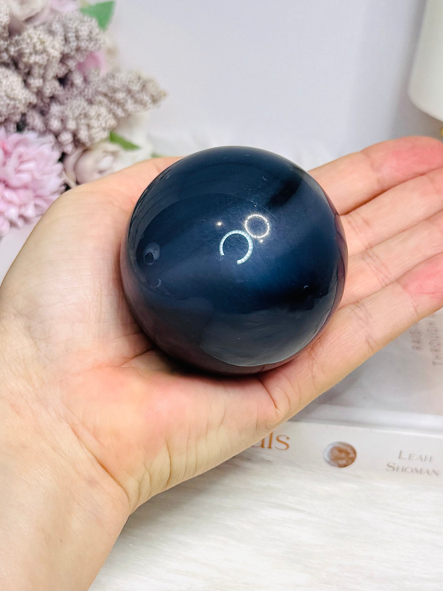 Large Agate Sphere on Stand 327g
