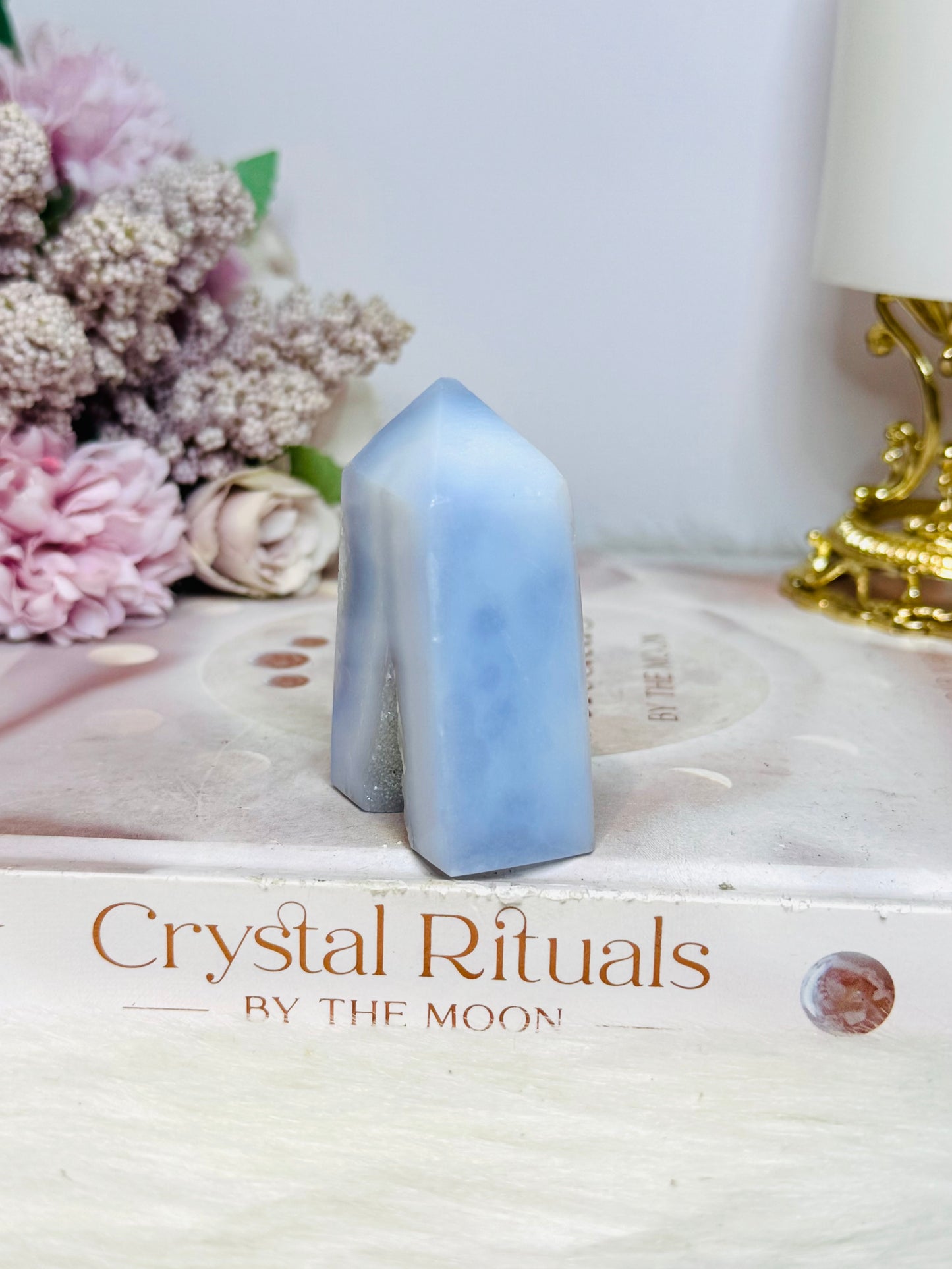 Blue Lace Agate Druzy Tower 6cm