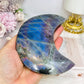 High Grade Large Labradorite Carved Moon Full of Flash 19.5cm