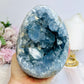 Huge Deep Blue Celestite Cluster Egg On Stand 1.8KG