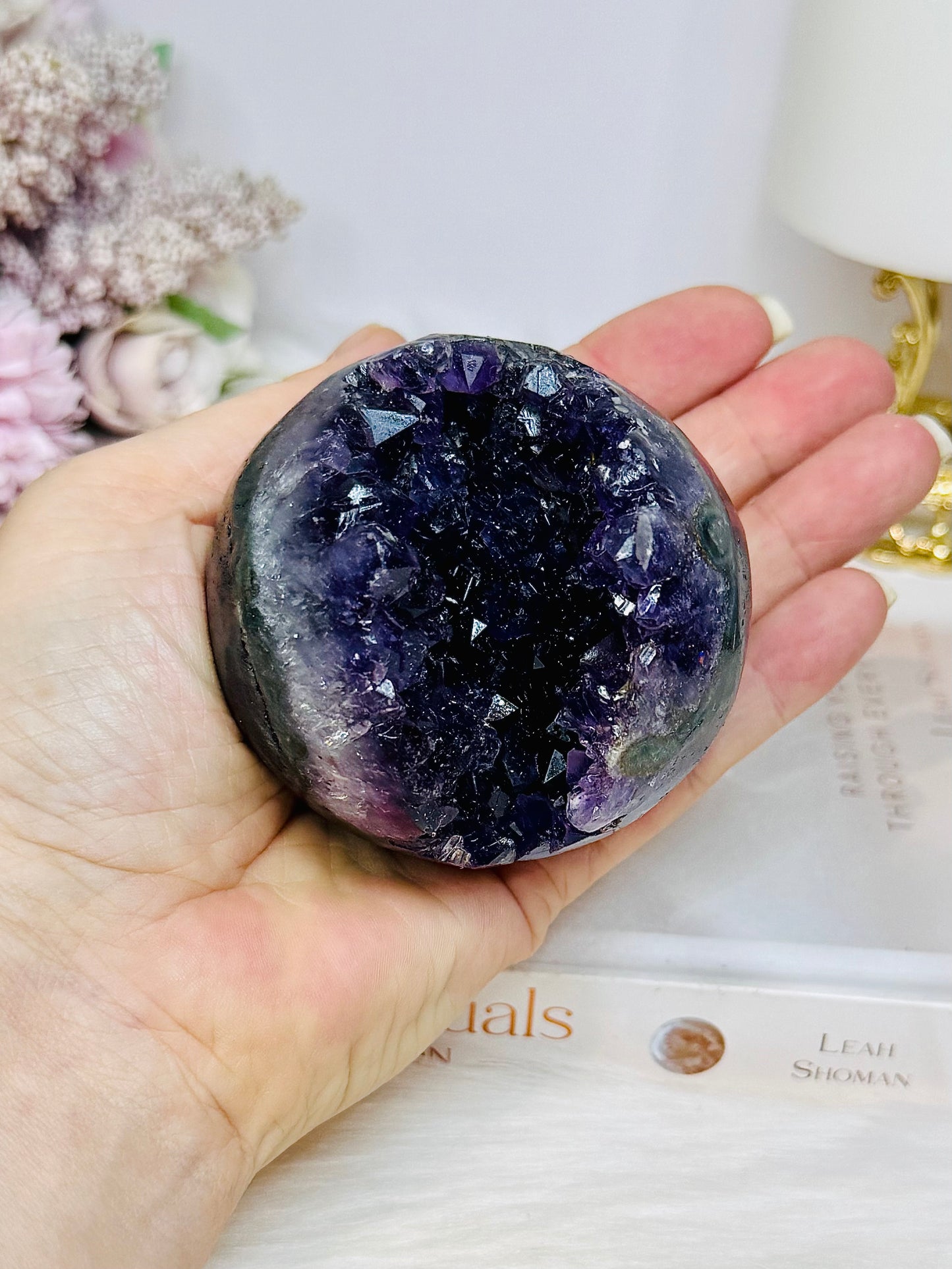 Large Druzy Amethyst Sphere on Stand 359g