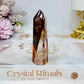 High Grade Fire Quartz Tower with Rainbows 8cm