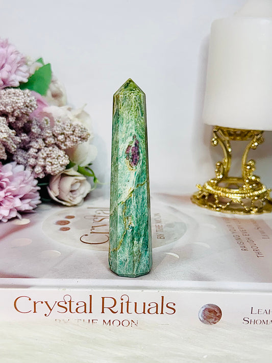 Green Ruby In Fuchsite Tower 10cm