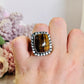 Large Natural Tigers Eye Adjustable Ring In Gift Bag