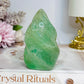 Green Fluorite Carved Flame 8cm 269g