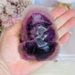 Large Purple Fluorite Carved Flower | Rose 11cm 360gram