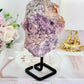 Large Raw Natural Lepidolite Crystal 587grams On Stand From Brazil
