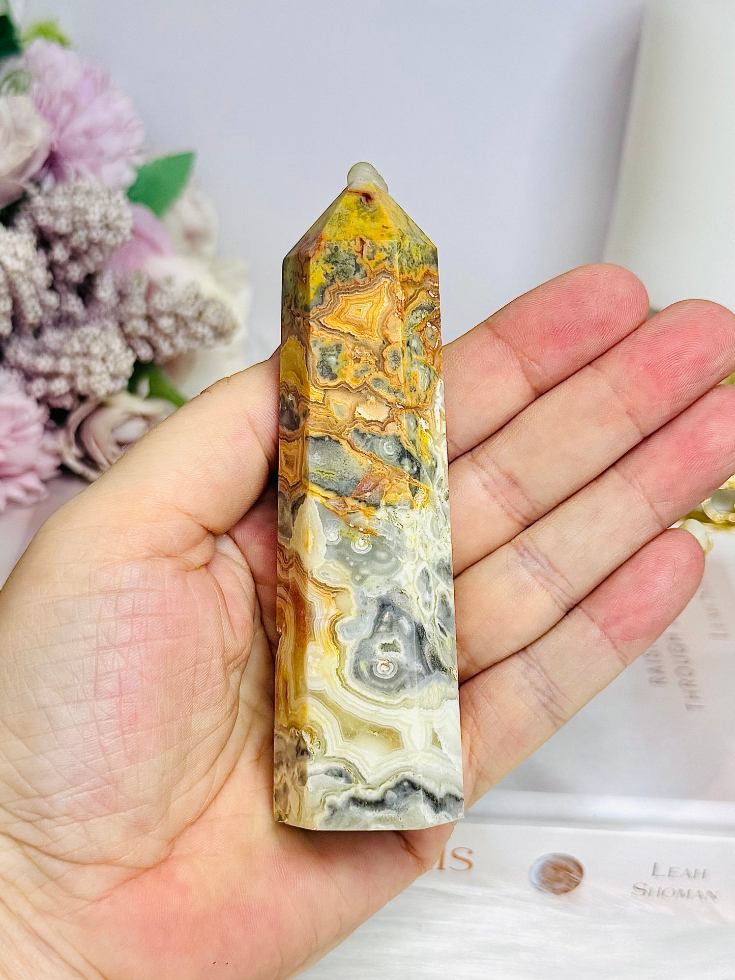 Crazy Lace Agate Tower 11cm