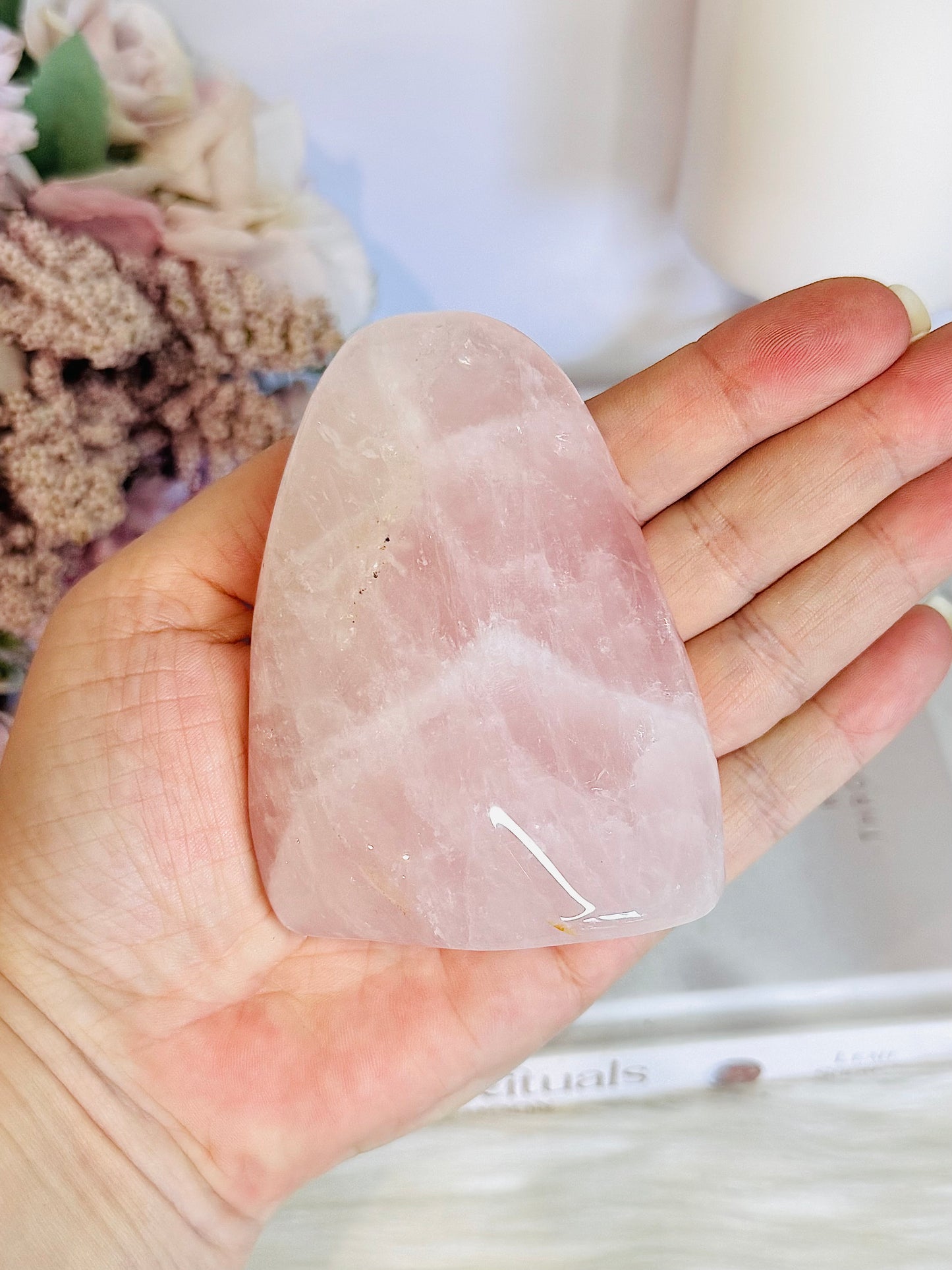 Natural Chunky Rose Quartz Polished Freeform 8cm