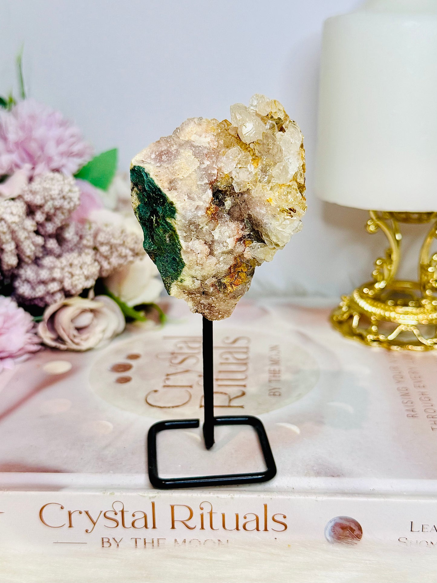 Natural Pink Amethyst Geode On Stand 12.5cm