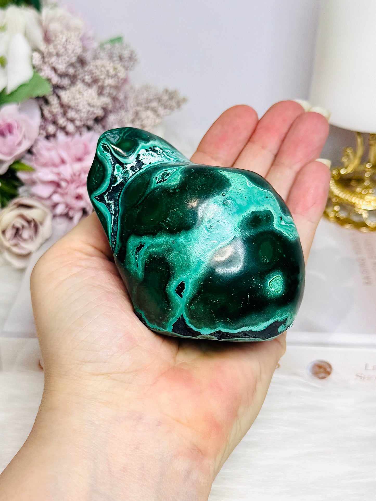 Large Malachite | Chrysocolla Polished Natural Freeform 415g