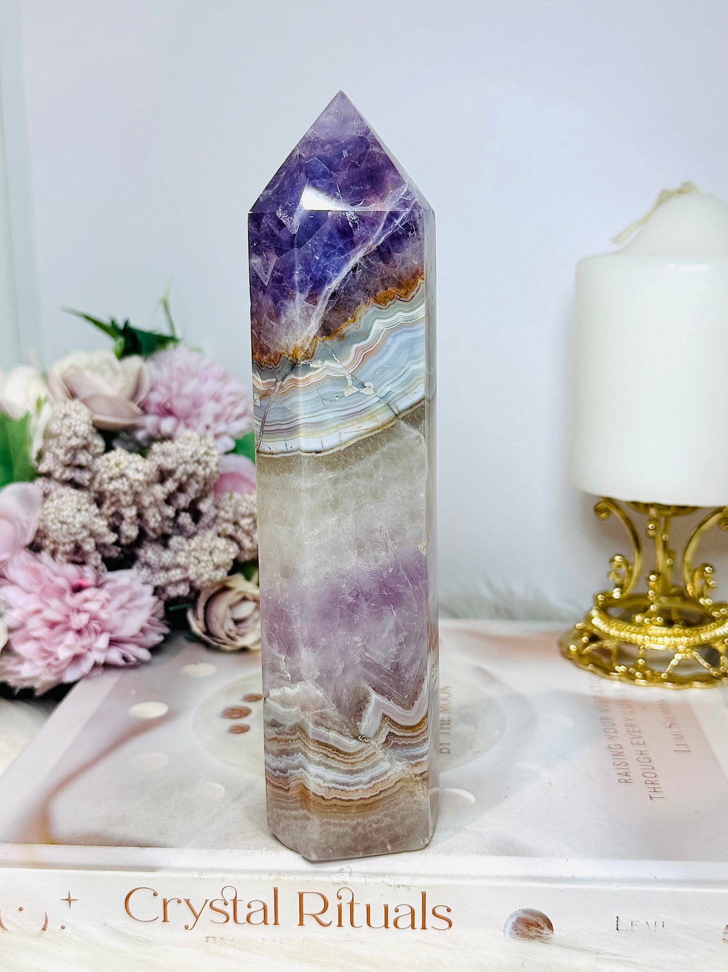 Large Amethyst X Agate Chunky Tower 17.5cm