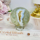 Large Green Flower Agate Sphere On Stand 369g
