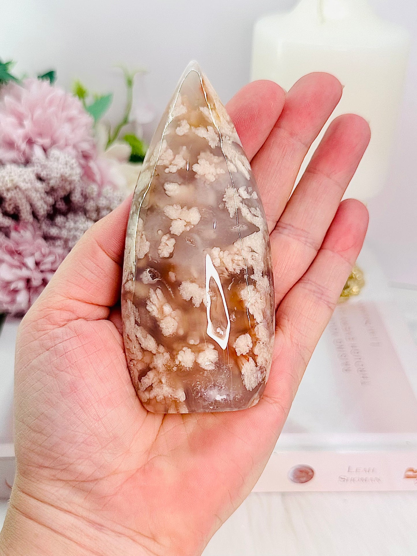 Absolutely Stunning Gorgeous Perfectly Carved 11cm Flower Agate Flame | Freeform