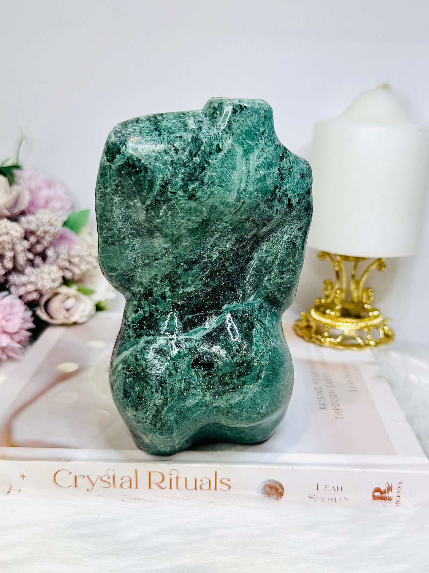 Large Green Jade Pregnant Woman Carving 15cm 1.21KG