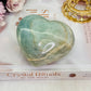 Puffy Large Natural Green Moonstone Carved Heart 423grams