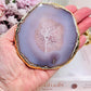 Gorgeous 10cm Gold Plated Druzy Agate Coaster | Slab From Brazil