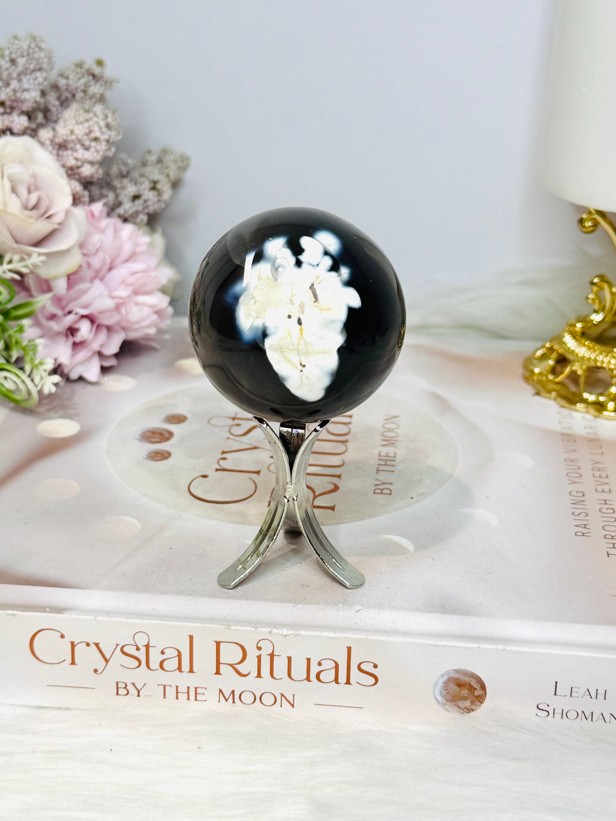 Orca Agate Sphere On Stand 143g