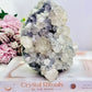 Natural Gorgeous Large Calcite Cluster 20cm On Timber Stand (UV Reactive) 1.86KG