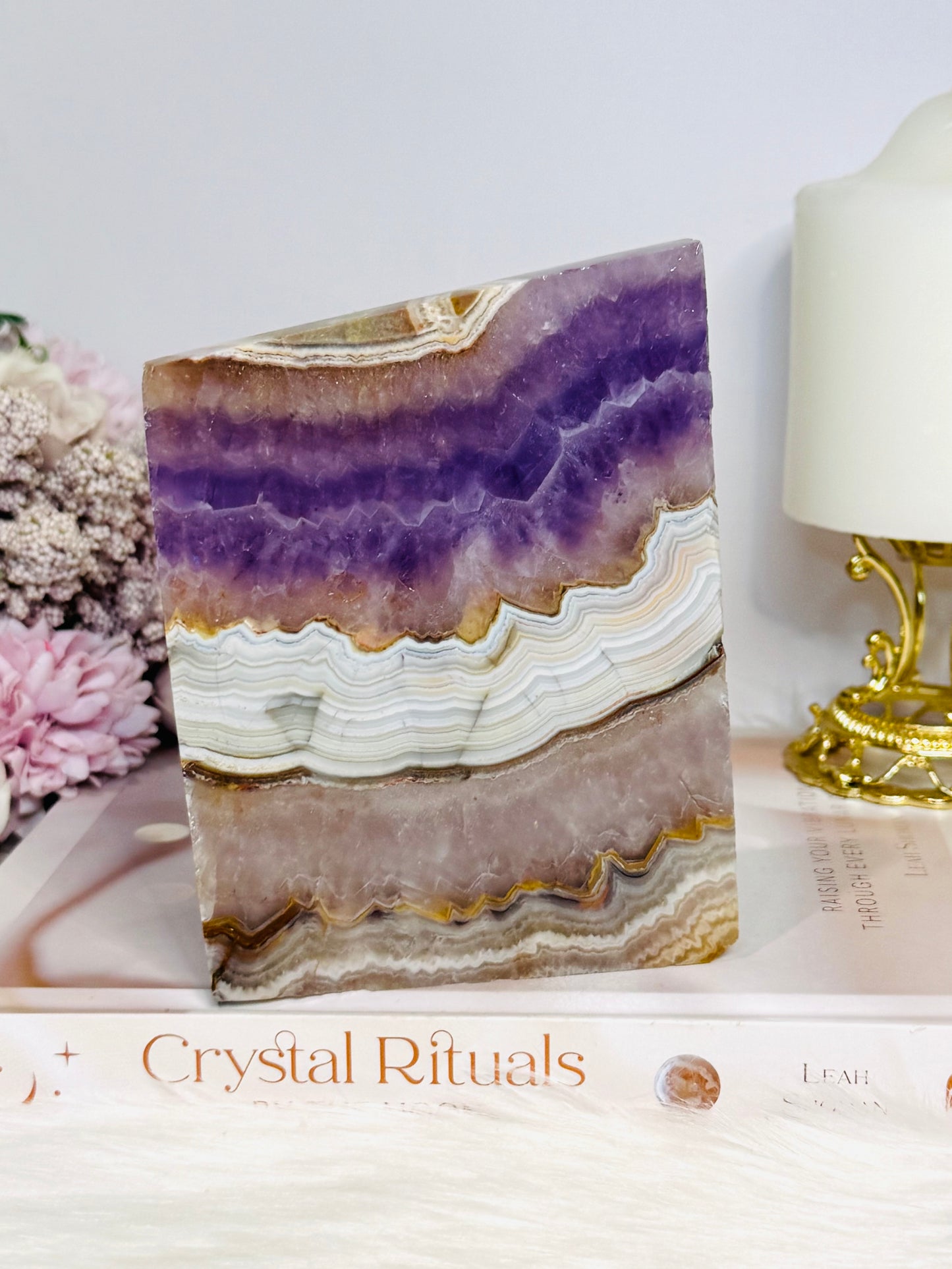 Natural Crazy Lace Amethyst Slab 13cm