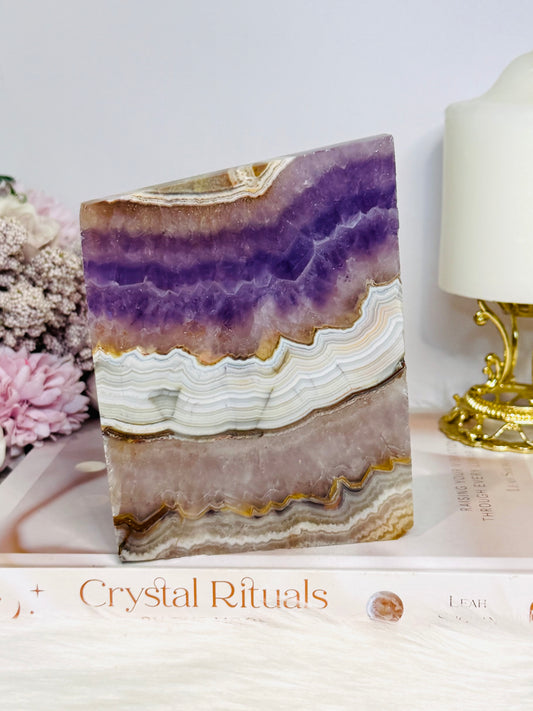 Natural Crazy Lace Amethyst Slab 13cm