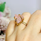 Natural Rose Quartz Gold Plated Adjustable Ring From Brazil ~ In Gift Bag