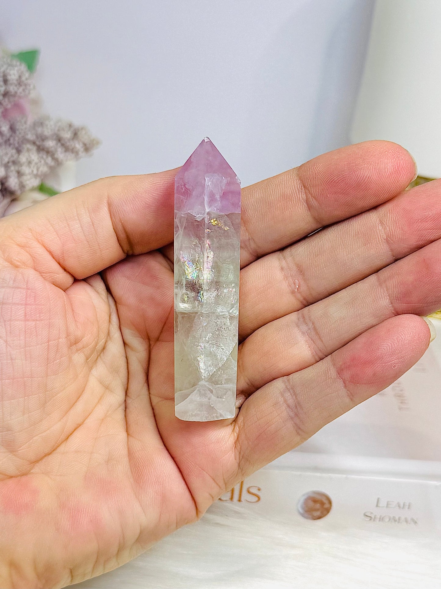 High Grade Watermelon Fluorite Tower 7cm Full of Rainbows