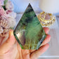 Beautiful 9cm Fluorite Carved Flame | Freeform