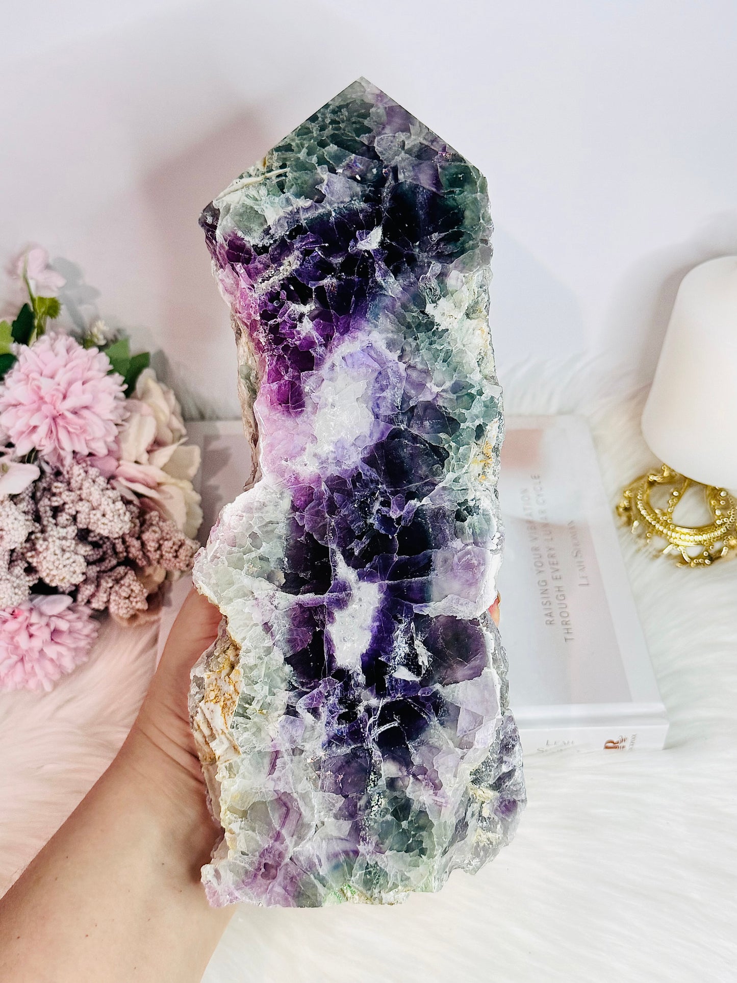 WOW!!! Huge 25cm Natural Rainbow Fluorite Tower | Freeform 2.38KG