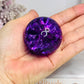 Purple Fire & Ice Crackle Quartz Sphere (dyed) On Stand 145g