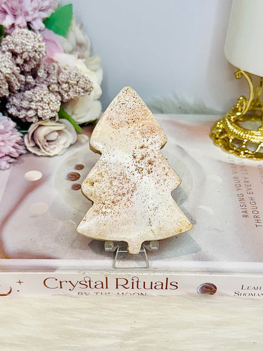 Pink Amethyst Chunky Christmas Tree 9cm On Stand