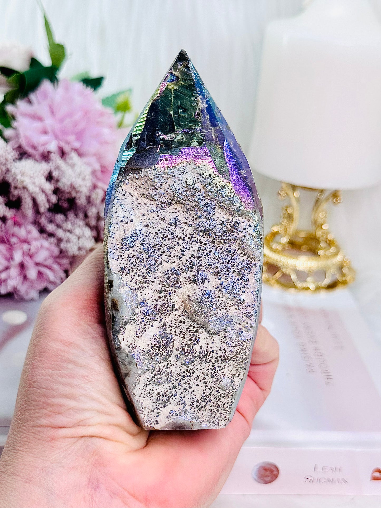 Wow!! Absolutely Gorgeous 12cm Chunky Aura Sphalerite Tower